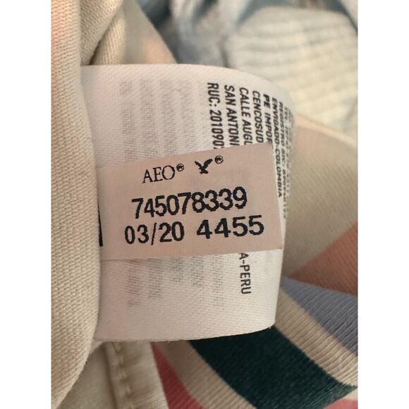 American Eagle Striped Crop Top L | Retro 90s Style Cotton Cami Tank - Picture 6 of 6